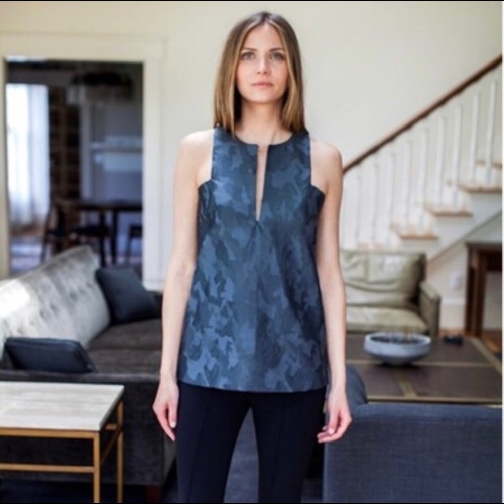 *Sold* Emerson fry Slate Gray Camo A Line Mod Top